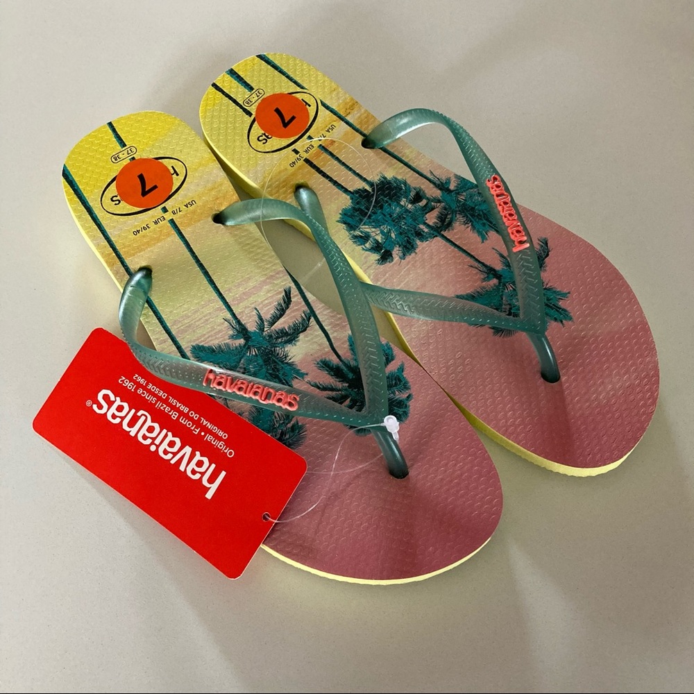 Havaianas Women’s Size 7 Pollen Yellow Flip Flops - Picture 4 of 6